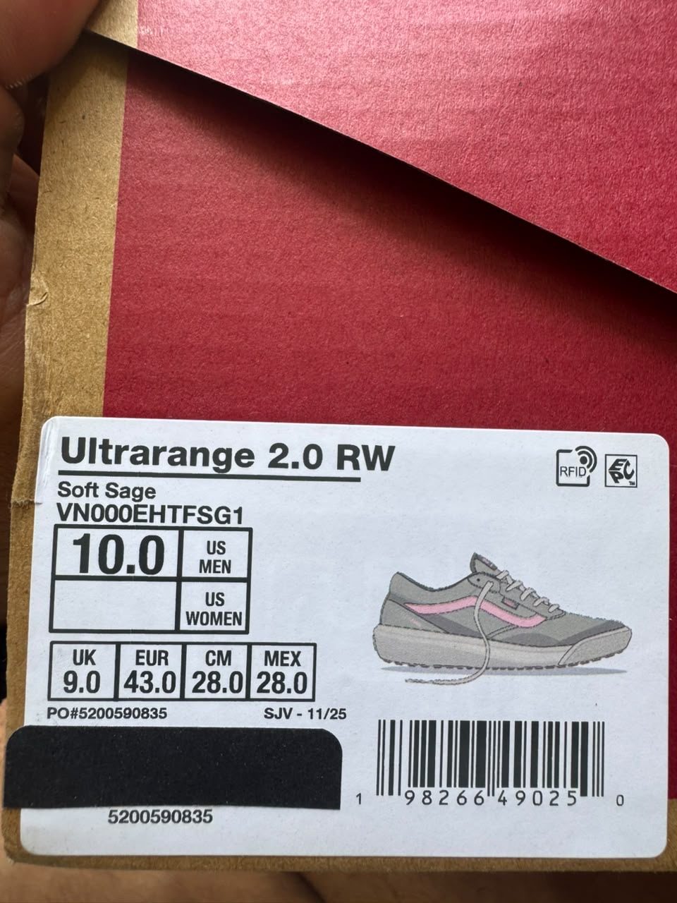 Vans UltraRange 2.0 RW Soft Sage, tamanho 43